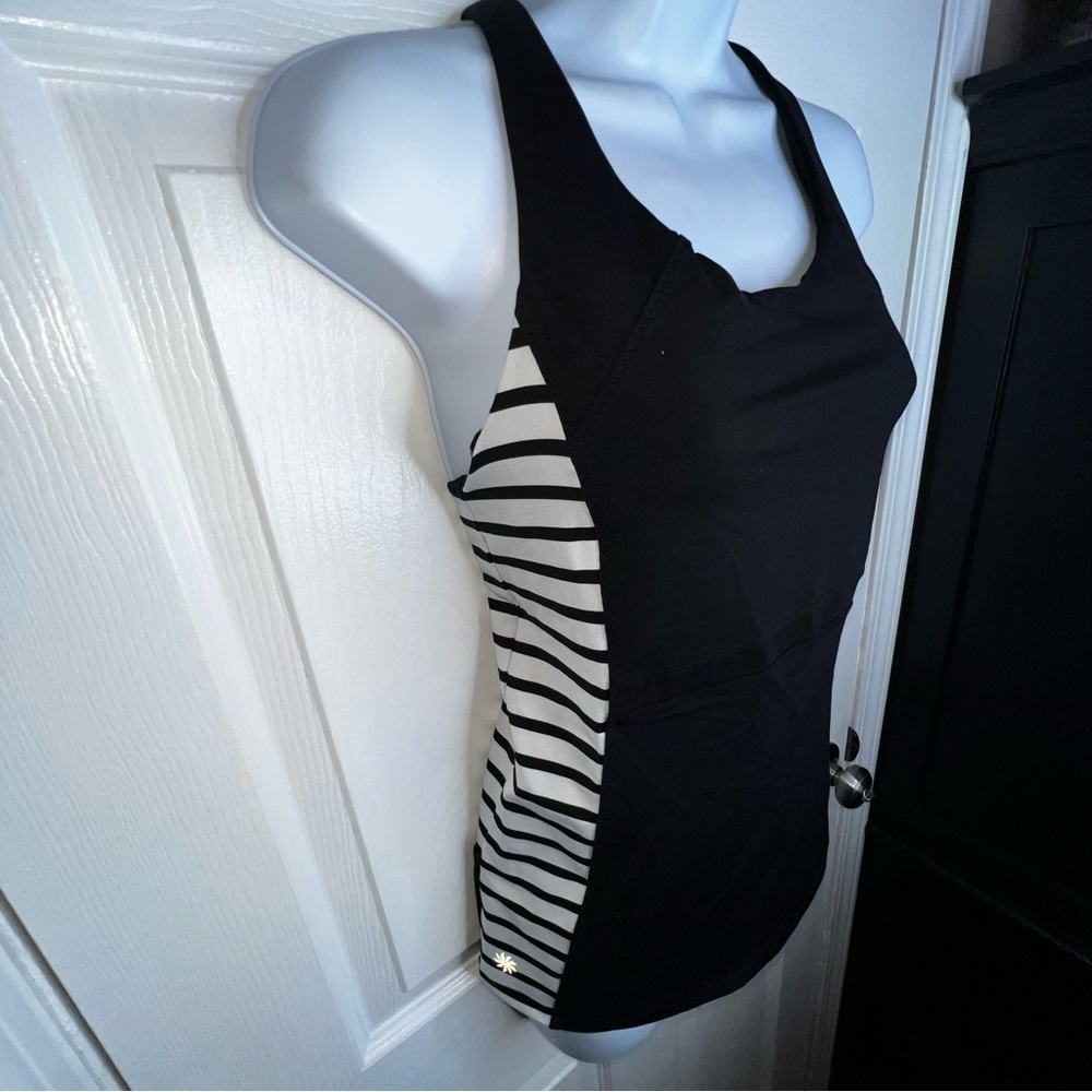Athleta Women’s Small Stripe Ace Racer Tank Top Black White S Style 627030 Yoga - Picture 3 of 16